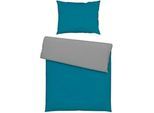 Novel Wendebettwäsche , Blau, Grau , Textil , 140x200 cm , Oeko-Tex® Standard 100 , edel glänzend , Heimtextilien, Bettwäsche & Leintücher, Bettwäsche, Wendebettwäsche