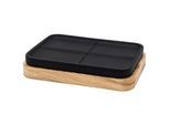 Sadena Seifenschale , Naturfarben, Schwarz , Holz, Kunststoff , Bambus , 13.1x2.3x8.5 cm , Badaccessoires, Seifenschalen