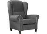 Mid.you Ohrensessel , Anthrazit , Textil , 94x112x92 cm , Made in Eu , Wohnzimmer, Sessel, Ohrensessel