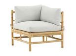 Gardenson Loungeeckteil , Hellbraun , Holz , Bambus, Rattan , 75x70x74 cm , Gartenmöbel, Loungemöbel, Lounge-Serien