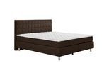 Carryhome Boxspringbett , Braun , Textil , H3 , 7-Zonen , Höhe ca. 17 cm , 180x200 cm , Topper durchgehend, Matratze in verschiedenen Härtegraden erhältlich , Schlafzimmer, Betten, Boxspringbetten