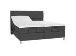 Voleo Boxspringbett , Dunkelgrau , Textil , H2 + H3 , 7-Zonen , Höhe ca. 19 cm , 180x200 cm , Über- und Sondergrößen erhältlich, gepolstertes Kopfteil, Stoffauswahl, Topper geteilt, in verschiedenen Größen erhältlich, Matratze in verschiedenen Härtegraden erhältlich, Matratzenauswahl, Topperauswahl, Kopfteilauswahl, Matratze geteilt , Schlafzimmer, Betten, Boxspringbetten