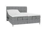 Voleo Boxspringbett , Grau , Textil , H3 , 7-Zonen , Höhe ca. 19 cm , 160x200 cm , Über- und Sondergrößen erhältlich, gepolstertes Kopfteil, Stoffauswahl, Topper geteilt, in verschiedenen Größen erhältlich, Matratze in verschiedenen Härtegraden erhältlich, Matratzenauswahl, Topperauswahl, Kopfteilauswahl, Matratze geteilt , Schlafzimmer, Betten, Boxspringbetten