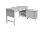 Mid.you Eckschreibtisch , Weiß , Metall , 2 Schubladen , eckig , 120x77x145 cm , Kabeldurchlass, Stauraum, seitenverkehrt montierbar, in verschiedenen Holz-Dekoren erhältlich , Büromöbel, Schreibtische, Eckschreibtische