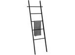 Wenko Handtuchleiter , Schwarz , Holz , Bambus , 43x170x33 cm , Montage ohne Bohren , Badezimmer, Badezimmerausstattung, Handtuchhalter