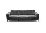 Sensoo 3-Sitzer-Sofa , Anthrazit , Textil , 250x86x86-94 cm , Stoffauswahl, Armteil links, Armteil rechts , Wohnzimmer, Sofas & Couches, Sofas, Textilsofas