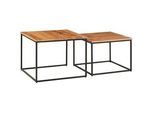 Mid.you Couchtisch , Akaziefarben , Holz , Akazie , massiv , quadratisch , eckig , 60x46x60 cm , Wohnzimmer, Wohnzimmertische, Couchtische, Couchtische eckig
