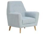 Carryhome Sessel , Blau , Textil , Eiche , massiv , 90x105x84 cm , Wohnzimmer, Sessel, Sonstige Sessel