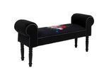 Kare-Design Sitzbank , Multicolor, Schwarz , Textil , Birke , massiv , Floral , 100x54x30 cm , Esszimmer, Bänke, Sitzbänke