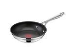 Tefal Pfanne , Chromfarben , Metall , rund , antihaftbeschichtet , Kochgeschirr, Pfannen, Bratpfannen