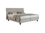 RUF Betten Boxspringbett , Grau , Textil , H3 , 7-Zonen , Höhe ca. 26 cm , 180x200 cm , Blauer Engel, Goldenes M, Handmade in Germany, Oeko-Tex® Standard 100 , gepolstertes Kopfteil, Stoffauswahl, in verschiedenen Größen erhältlich , Schlafzimmer, Betten, Boxspringbetten