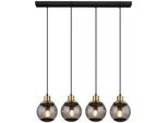 Globo Hängeleuchte , Schwarz, Messingfarben , Metall, Kunststoff, Glas , 15x110x75 cm , Lampen & Leuchten, Innenbeleuchtung, Hängeleuchten, Pendelleuchten