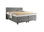RUF Betten Boxspringbett , Grau , Textil , H3 , 7-Zonen , Höhe ca. 20 cm , 180x200 cm , Stoffauswahl, Lederauswahl, Partnermatratze mit durchgehendem Bezug , Schlafzimmer, Betten, Boxspringbetten