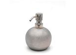 Sadena Seifenspender , Silberfarben , Metall, Keramik , 10.6x13.9x10.6 cm , Metallpumpe, Spender problemlos zum Nachfüllen , Badaccessoires, Seifenspender