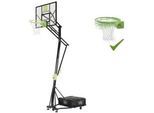 Exit Toys Basketballkorb Dunkring , Grün, Schwarz , Metall, Kunststoff , 117x365x220 cm , EN 71 , höhenverstellbar, Standfuß mit Rollen , Freizeit & Co, Sport & Fitness, Fitnessgeräte & Zubehör, Weitere Fitnessgeräte