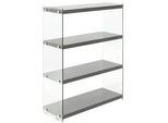 Kayoom Regal , Grau , Glas, Holzwerkstoff , 4 Fächer , 83x113x29.5 cm , Wohnzimmer, Regale, Bücherregale
