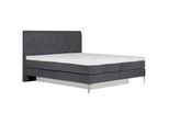 Welnova Boxspringbett , Dunkelgrau , Textil , H3 , 7-Zonen , Höhe ca. 17 cm , 180x200 cm , Bettkasten, gepolstertes Kopfteil, Stoffauswahl, Topper durchgehend, in verschiedenen Größen erhältlich , Schlafzimmer, Betten, Boxspringbetten