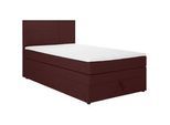 Welnova Boxspringbett , Dunkelrot , Textil , H4 , Höhe ca. 17 cm , 120x200 cm , gepolstertes Kopfteil , Schlafzimmer, Betten, Boxspringbetten