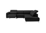 Pure Home Lifestyle Ecksofa , Schwarz , Leder , Echtleder , Rindleder , Uni , Ottomane rechts, L-Form , 290x223 cm , Blauer Engel, Goldenes M, Dgm , Typenauswahl, Lederauswahl, Stoffauswahl, seitenverkehrt erhältlich, Hocker erhältlich , Wohnzimmer, Sofas & Couches, Wohnlandschaften, Ecksofas