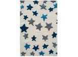 Xxxl Kinderteppich , Blau, Grau, Naturfarben , Textil , Stern , rechteckig , 100x160 cm , für Fußbodenheizung geeignet, in verschiedenen Größen erhältlich, pflegeleicht, strapazierfähig , Teppiche und Böden, Teppiche, Kinderteppiche