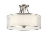 Elstead Lighting Deckenleuchte , Silberfarben , Metall, Glas, Textil , 33.7 cm , Grüner Punkt, RoHS , Lampen & Leuchten, Leuchtenserien