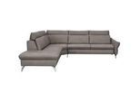 Himolla Komfortklass Ecksofa , Graubraun , Leder , Echtleder , Nappaleder , Ottomane links, L-Form , 296x242 cm , Blauer Engel, Goldenes M, Emas , Typenauswahl, Fußauswahl, Lederauswahl, Stoffauswahl, planbar, seitenverkehrt erhältlich, Bettfunktion erhältlich, Hocker erhältlich , Wohnzimmer, Sofas & Couches, Wohnlandschaften, Ecksofas