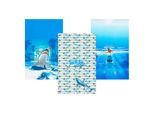 Digital-Baumwoll-Jersey-Coupon "Goldfisch & Hai", bunt