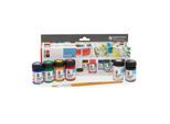 Marabu Porzellan- und Glasmalfarben, 6x 15 ml und Pinsel