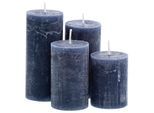 Rustikale Kerzen, blau, abgestuft, 4 Stück