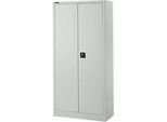 Schäfer Shop Pure Materialschrank, 4 Fachböden, abschliessbar, B 950 x T 400 x H 1935 mm, Stahl, lichtgrau RAL 7035/ lichtgrau RAL 7035