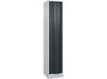 C+P Garderobenspind Resisto, 1 Abteil, 2 Fächer, B 396 x T 540 x H 1950 mm, Lichtgrau/Anthrazitgrau