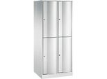 C+P Garderobenspind Resisto, 2 Abteile, 4 Fächer, B 772 x T 640 x H 1950 mm, Lichtgrau