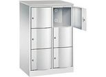 C+P Schliessfachschrank Resisto, 2 Abteile, 6 Fächer, B 772 x T 540 x H 1255 mm, Lichtgrau