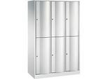 C+P Garderobenspind Resisto, 3 Abteile, 6 Fächer, B 1148 x T 540 x H 1950 mm, Lichtgrau