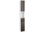 Hochschrank WELLTIME "Venedig", grau (weiß, grau), B:25cm H:180cm T:20cm, Schränke, Hochschrank, Badmöbel in verschiedenen Farben erhältlich