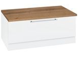 Sitzbank KOCHSTATION "KS-Samos", weiß (weiß, wotaneichefarben), B:100cm H:47cm T:60cm, Sitzbänke, Sitzbank