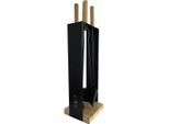 Kamingarnitur FIREFIX "Kaminbesteck mit Holzgriffen und Holzsocke, Firefix Logo, schwarz", schwarz, B:19cm H:69cm L:19cm, Holz, Stahl, Reinigungs-Sets, 5-teilig