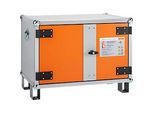 CEMO Akku-Ladeschrank Premium 8/5, 1-phasig, LockEX Türverriegelung, strombetriebener Rauchmelder, akustischer Alarm, belüftet, mit Stapelfüssen, B 890 x T 660 x H 620 mm, lichtgrau/reinorange