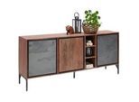 Livetastic Sideboard , Braun , Metall , Akazie , Hartholz , 3 Fächer , 180x77x40 cm , Holzmöbel, Kommoden Holz, Sideboards Holz