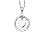 Kette mit Anhänger JULIE JULSEN "925/- Sterling Silber rhodiniert Moving Heart", silber, Halsketten, Damen, 41cm, Silber 925 (Sterlingsilber), L: 41, glänzend