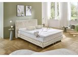 Boxbett "Sendai", beige, L:210cm, WESTFALIA SCHLAFKOMFORT, Komplettbetten, Fellimitat HIGHLIGHT, wahlweise Matratzen in H2,H3,H4