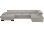 Wohnlandschaft SIT & MORE "Alcudia U-Form", grau (light grau), B:349cm H:73cm T:226cm, Sofas, Wohnlandschaft, wahlweise mit Bettfunktion
