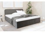 Polsterbett "Shawn", grau (silbergrau), L:210cm, Bezug Kopfteil: Teddy-Stoff: 100% Polyester, Bezug Bettgestell: Microvelours 100% Polyester, Polsterung: Polsterwatte, Material Gestell: gepolsterter Holzwerkstoff, WESTFALIA SCHLAFKOMFORT, Betten, Polsterbett, zwei verschiedene Liegehöhen wählbar