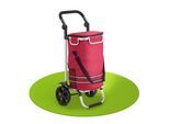 Juskys Einkaufstrolley 3in1 mit 2 Rollen für Shopping - 56 L Tasche - Trolley klappbar - Rot