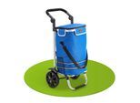 Juskys Einkaufstrolley 3in1 mit 2 Rollen für Shopping - 56 L Tasche - Trolley klappbar - Dunkelblau