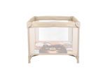 Kikkaboo Laufstall Enjoy Reisebett klappbar, Matratze, Sichtfenster, Tragetasche beige/braun