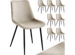 tectake® Set Stuhl, gepolstert, in Samtoptik, schwarze Stahlbeine, 48 x 59 x 82,5 cm