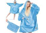 KESSER® Hoodie Decke Kuscheldecke mit Ärmeln Deckenpullover Vielseitig Tragbare Decke zum Anziehen für Damen & Herren, Sweatshirt Warm Kuschelpullover Erwachsene weich Ärmeldecke Oversize