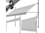 tectake® Klemmmarkise, mit Handkurbel, höhenverstellbar 211 - 304 cm, einfache Montage