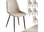 tectake® Set Stuhl, gepolstert, in Samtoptik, schwarze Stahlbeine, 48 x 59 x 82,5 cm